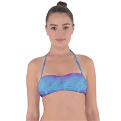 Purple Blue Swirls And Spirals Halter Bandeau Bikini Top by SpinnyChairDesigns