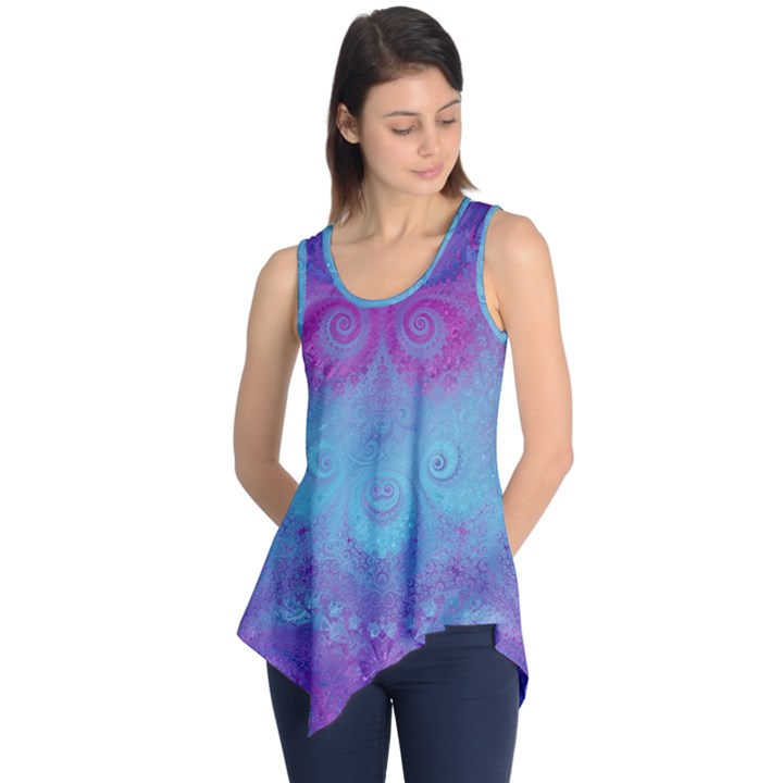 Purple Blue Swirls and Spirals Sleeveless Tunic