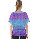 Purple Blue Swirls and Spirals V-Neck Dolman Drape Top View2