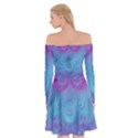 Purple Blue Swirls and Spirals Off Shoulder Skater Dress View2