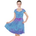 Purple Blue Swirls and Spirals Cap Sleeve Midi Dress View1