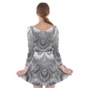 Black and White Spirals Long Sleeve Skater Dress View2