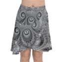 Black and White Spirals Chiffon Wrap Front Skirt View1