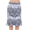 Black and White Spirals Short Mermaid Skirt View1