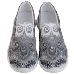 Black And White Spirals Men s Lightweight Slip Ons by SpinnyChairDesigns