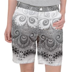 Black And White Spirals Pocket Shorts by SpinnyChairDesigns