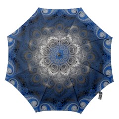 Blue Swirls And Spirals Hook Handle Umbrellas (medium) by SpinnyChairDesigns