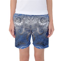 Blue Swirls And Spirals Women s Basketball Shorts by SpinnyChairDesigns