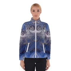 Blue Swirls And Spirals Winter Jacket by SpinnyChairDesigns