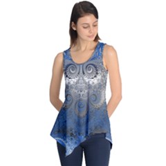 Blue Swirls And Spirals Sleeveless Tunic by SpinnyChairDesigns