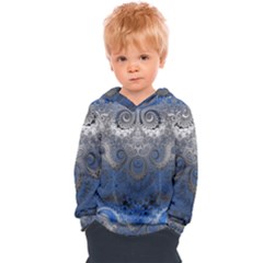 Blue Swirls And Spirals Kids  Overhead Hoodie by SpinnyChairDesigns