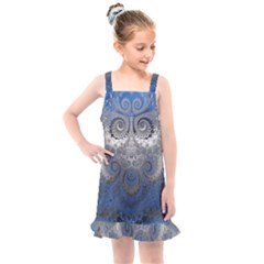 Blue Swirls And Spirals Kids  Overall Dress by SpinnyChairDesigns