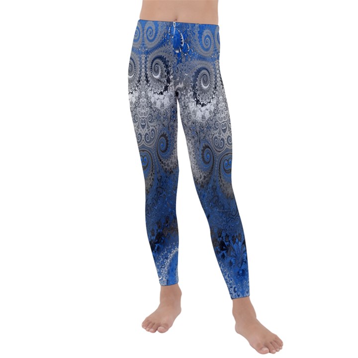 Blue Swirls and Spirals Kids  Lightweight Velour Leggings