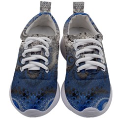 Blue Swirls And Spirals Kids Athletic Shoes by SpinnyChairDesigns