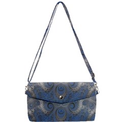 Blue Swirls And Spirals Removable Strap Clutch Bag by SpinnyChairDesigns