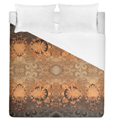 Rustic Orange Swirls Duvet Cover (queen Size) by SpinnyChairDesigns