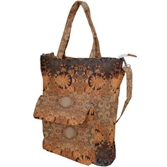 Rustic Orange Swirls Shoulder Tote Bag by SpinnyChairDesigns