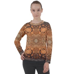 Rustic Orange Swirls Women s Long Sleeve Raglan Tee