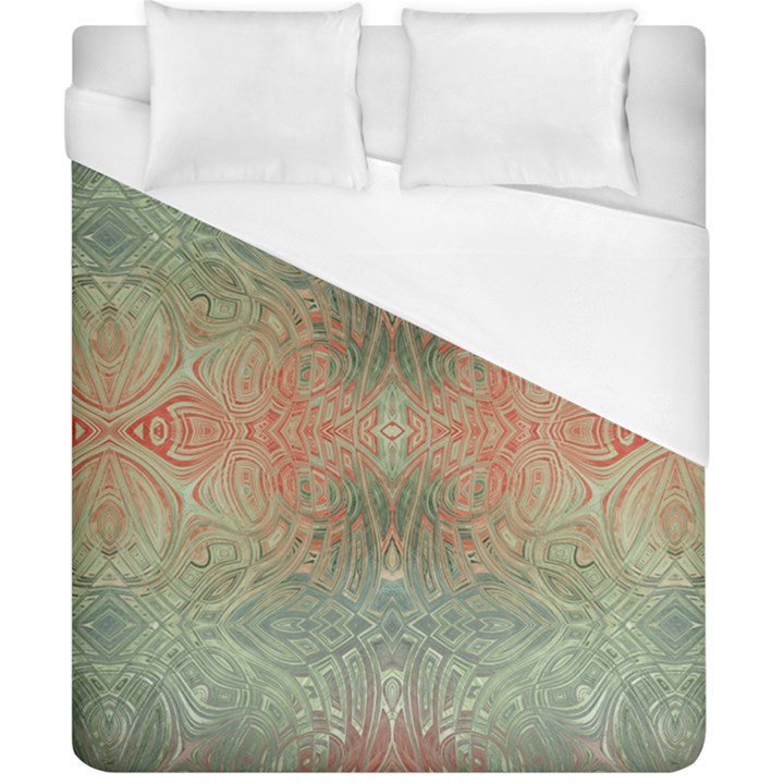 Peach Green Texture Duvet Cover (California King Size)