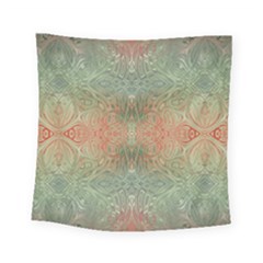 Peach Green Texture Square Tapestry (small) by SpinnyChairDesigns