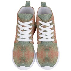 Peach Green Texture Women s Lightweight High Top Sneakers by SpinnyChairDesigns