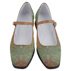 Peach Green Texture Women s Mary Jane Shoes by SpinnyChairDesigns