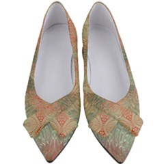 Peach Green Texture Women s Bow Heels by SpinnyChairDesigns