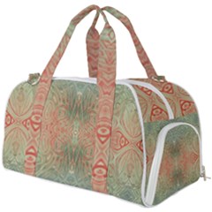 Peach Green Texture Burner Gym Duffel Bag by SpinnyChairDesigns