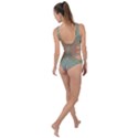 Peach Green Texture Side Cut Out Swimsuit View2