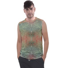 Peach Green Texture Men s Regular Tank Top