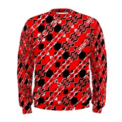 Abstract Red Black Checkered Men s Sweatshirt by SpinnyChairDesigns