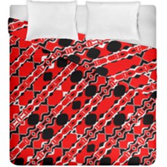 Abstract Red Black Checkered Duvet Cover Double Side (king Size) by SpinnyChairDesigns