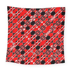 Abstract Red Black Checkered Square Tapestry (large) by SpinnyChairDesigns