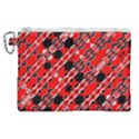 Abstract Red Black Checkered Canvas Cosmetic Bag (XL) View1