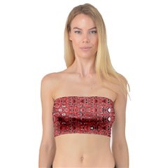 Abstract Red Black Checkered Bandeau Top by SpinnyChairDesigns