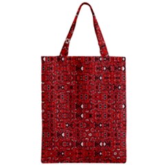 Abstract Red Black Checkered Zipper Classic Tote Bag by SpinnyChairDesigns