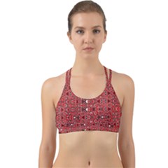 Abstract Red Black Checkered Back Web Sports Bra by SpinnyChairDesigns