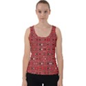 Abstract Red Black Checkered Velvet Tank Top View1