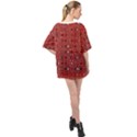 Abstract Red Black Checkered Oversized Chiffon Top View2