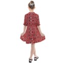 Abstract Red Black Checkered Kids  All Frills Chiffon Dress View2