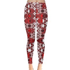 Red Black Checkered Leggings  by SpinnyChairDesigns