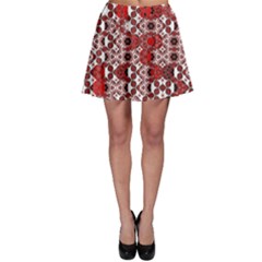 Red Black Checkered Skater Skirt by SpinnyChairDesigns