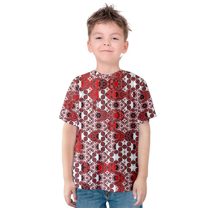 Red Black Checkered Kids  Cotton Tee