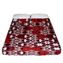 Red Black Checkered Fitted Sheet (queen Size) by SpinnyChairDesigns