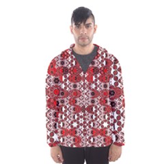 Red Black Checkered Men s Hooded Windbreaker by SpinnyChairDesigns