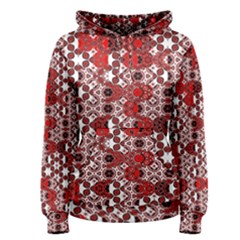 Red Black Checkered Women s Pullover Hoodie by SpinnyChairDesigns