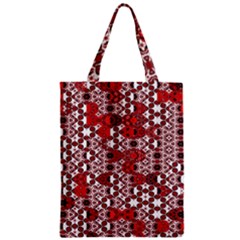 Red Black Checkered Zipper Classic Tote Bag by SpinnyChairDesigns