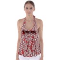 Red Black Checkered Babydoll Tankini Top View1