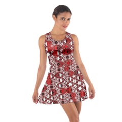 Red Black Checkered Cotton Racerback Dress by SpinnyChairDesigns