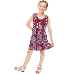 Red Black Checkered Kids  Tunic Dress by SpinnyChairDesigns